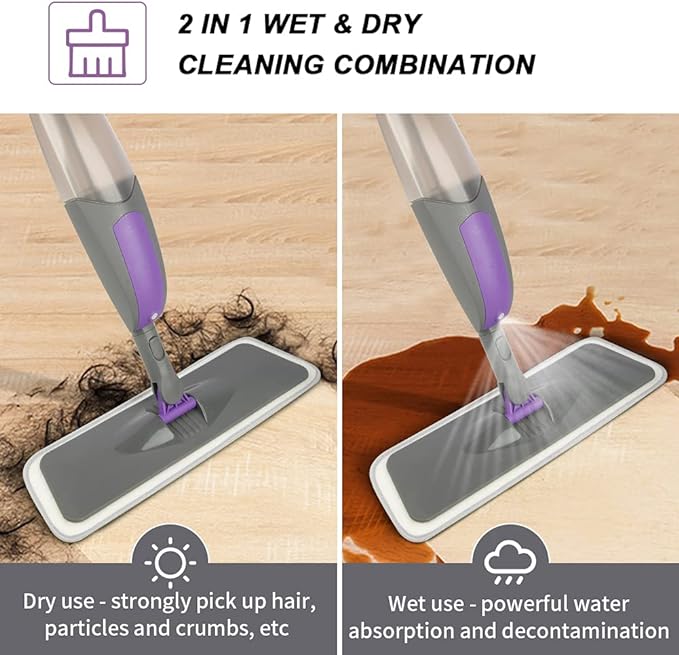 Wiper With Spray Function Spray Mop Fast Floor Mop 550ML Water Tank Floor